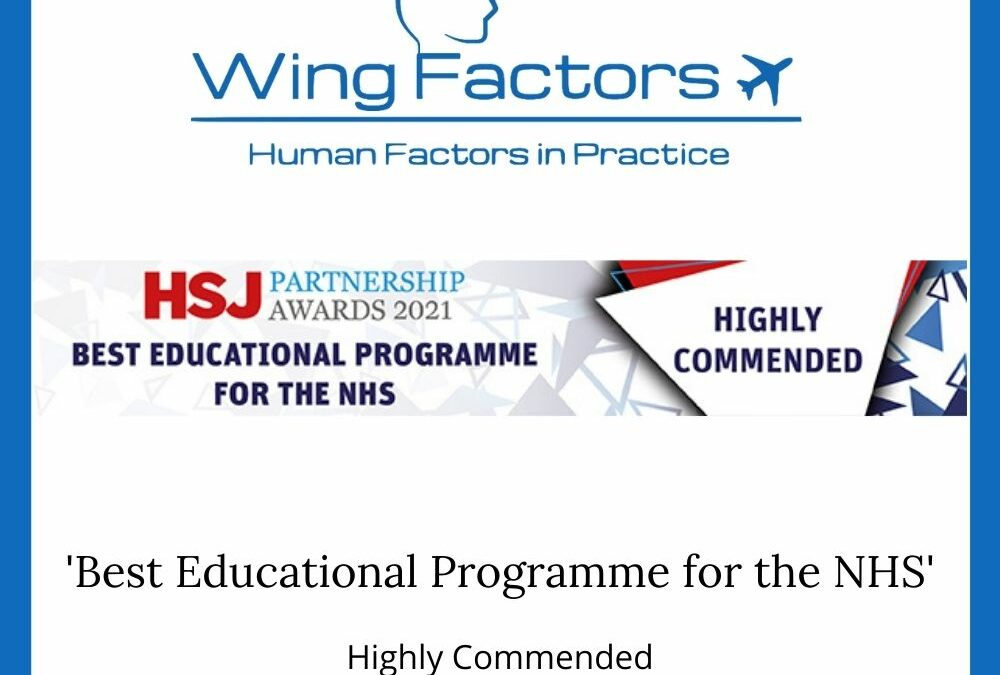 WingFactors ‘Highly Commended’ at Prestigious HSJ Partnership Awards